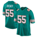 Jdoa M.Dolphins #55 Aaron Brewer Player Aqua Alternate Home Game Stitched Jerseys