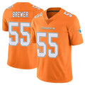 Jdoa M.Dolphins #55 Aaron Brewer Player Orange Limited Home Game Stitched Jerseys