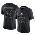 Jdoa M.Dolphins #72 Jonah Savaiinaea Player Black Reflective Limited Game Stitched Jerseys