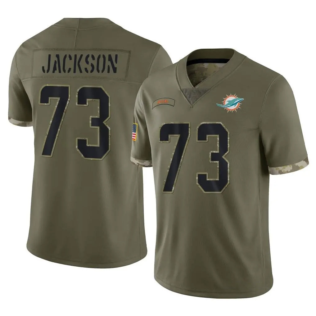 Jdoa M.Dolphins #73 Austin Jackson Player Olive Salute To Service Limited Stitched Jerseys
