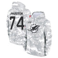 Jdoa M.Dolphins #74 Kadyn Proctor Player Arctic Camo Salute to Service Hoodies Limited Game Stitched Jerseys