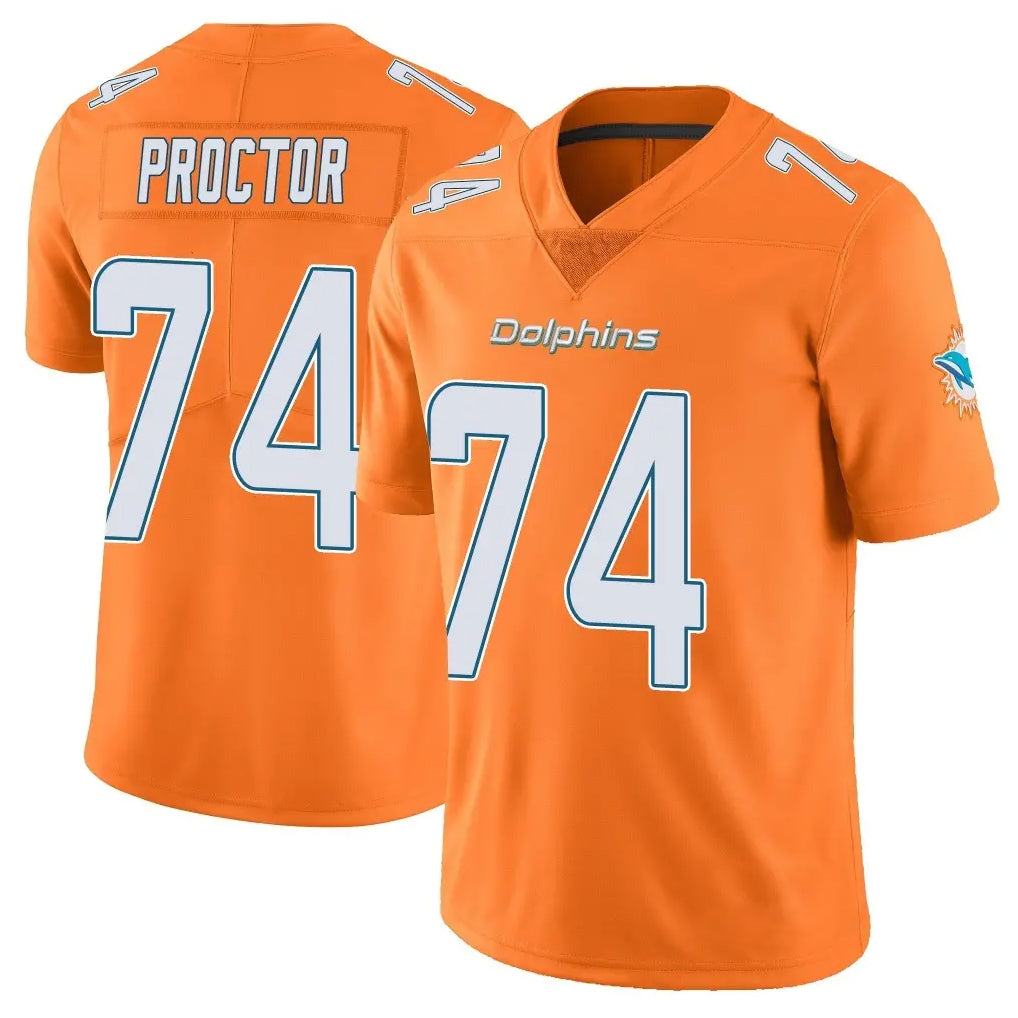 Jdoa M.Dolphins #74 Kadyn Proctor Player Orange Limited Home Game Stitched Jerseys