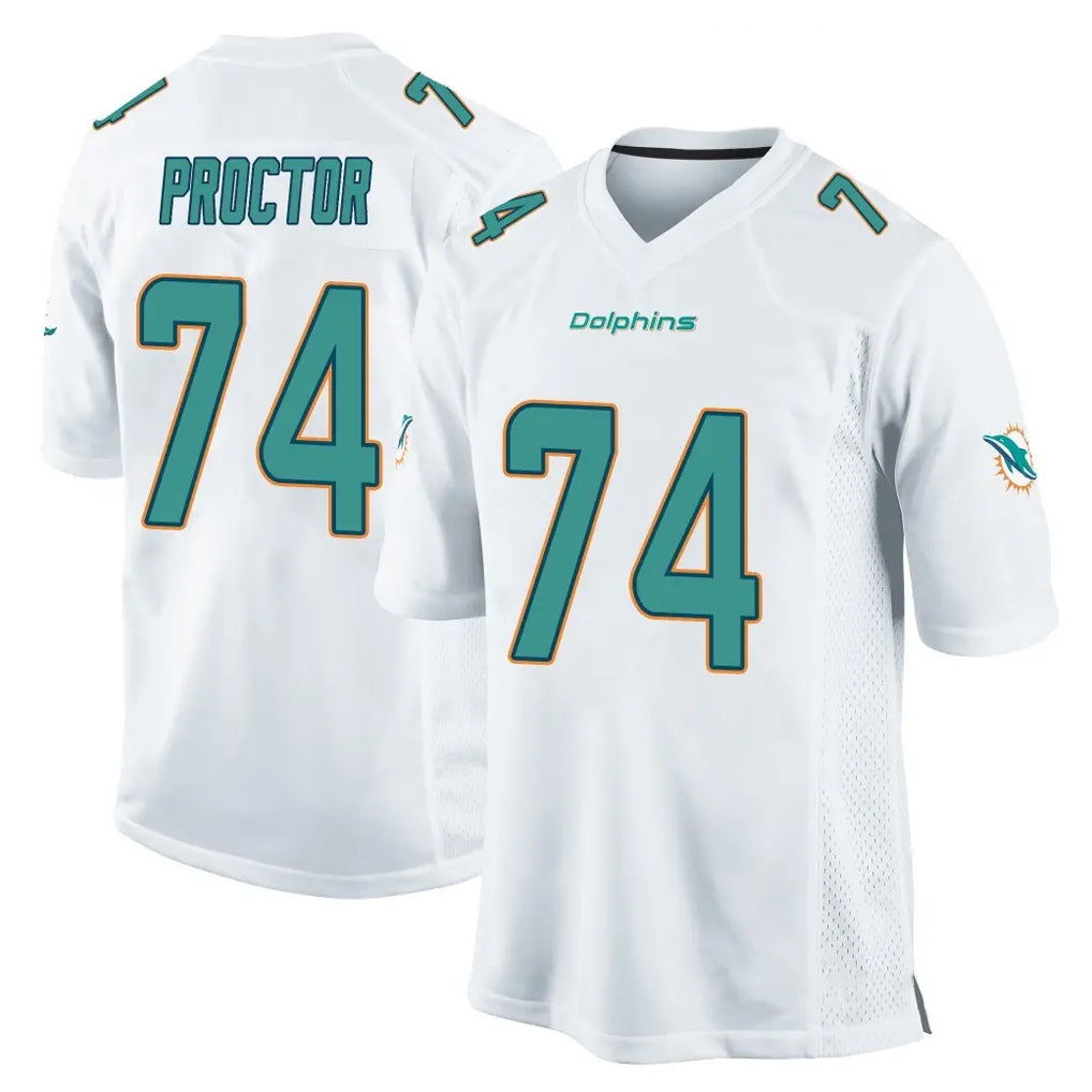 Jdoa M.Dolphins #74 Kadyn Proctor Player White Home Game Stitched Jerseys