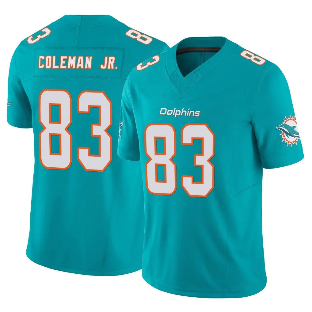 Jdoa M.Dolphins #83 Kevin Coleman Jr. Player Aqua Limited Vapor F.U.S.E. Home Game Stitched Jerseys