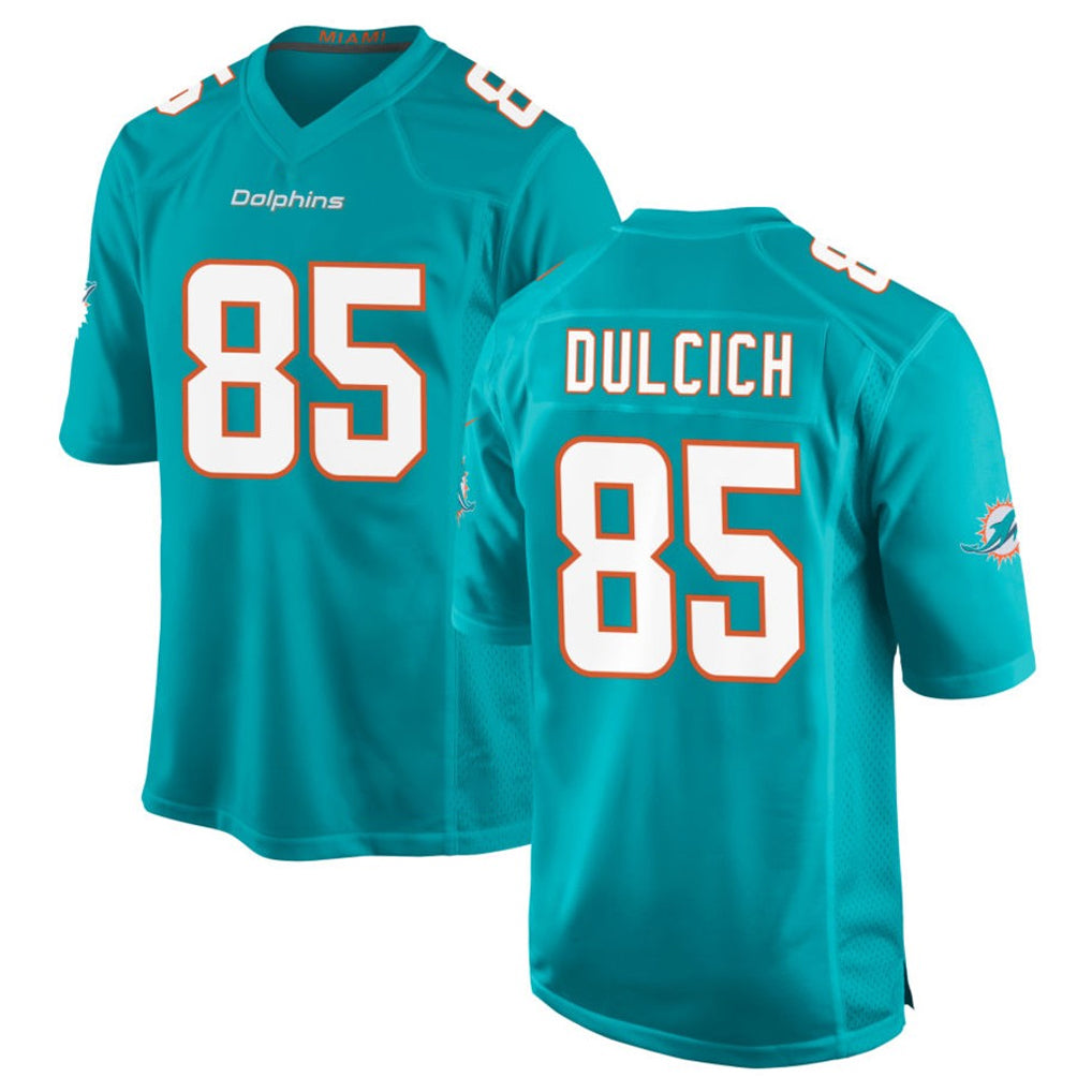 Jdoa M.Dolphins #85 Greg Dulcich Player Aqua Home Game Stitched Jerseys
