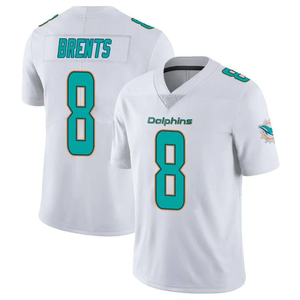 Jdoa M.Dolphins #8 JuJu Brents Player White Limited Vapor Untouchable Home Game Stitched Jerseys