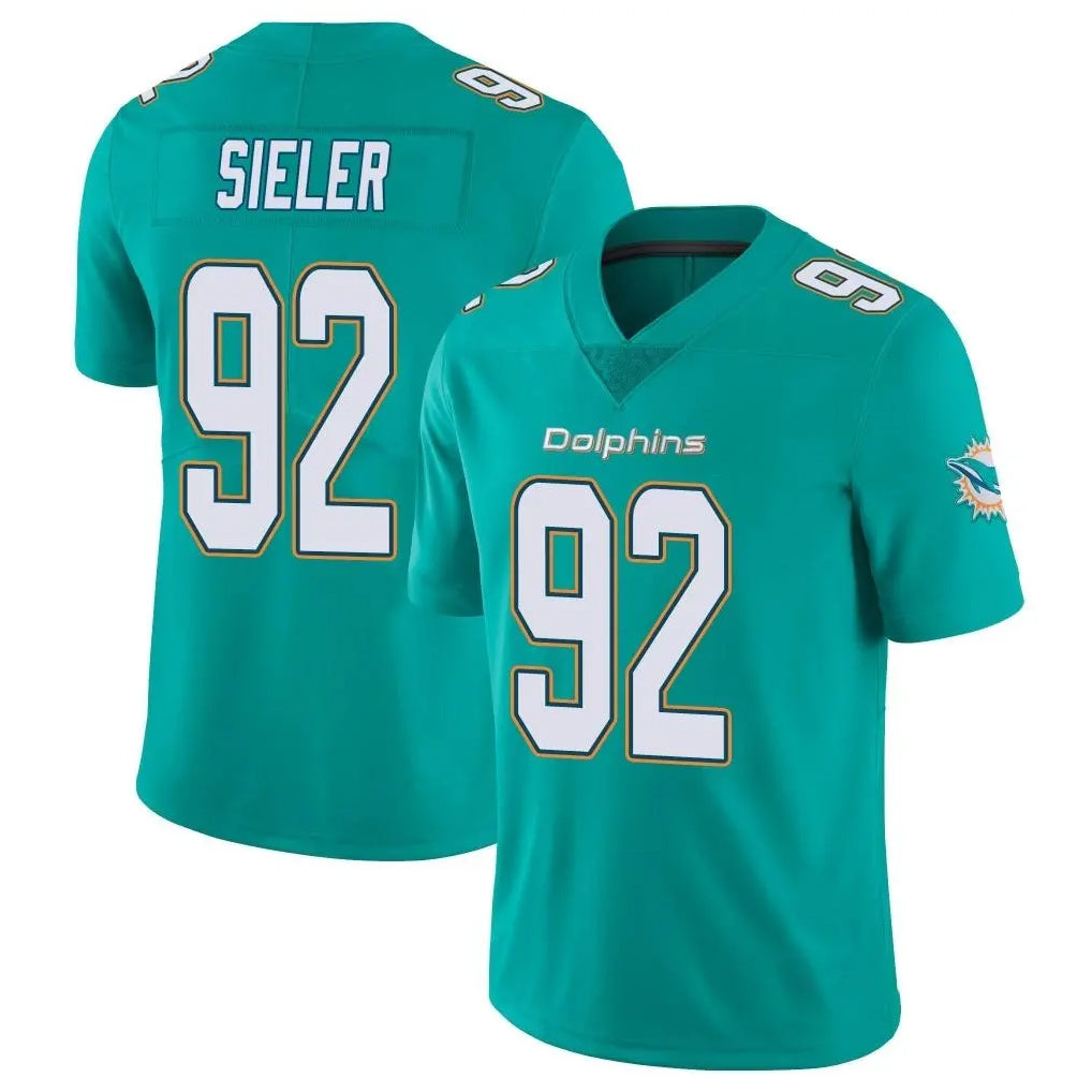 Jdoa M.Dolphins #92 Zach Sieler Player Aqua Limited Vapor Untouchable Home Game Stitched Jerseys