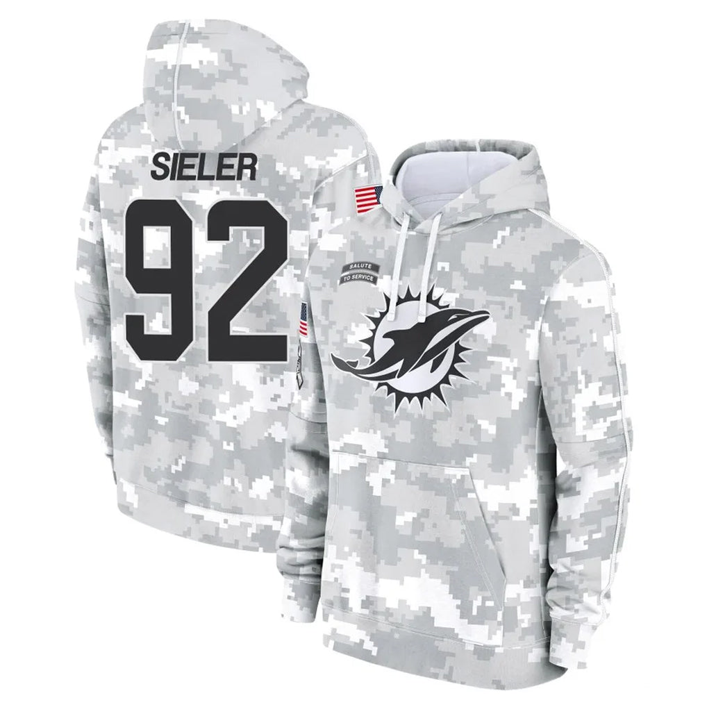 Jdoa M.Dolphins #92 Zach Sieler Player Arctic Camo Salute to Service Hoodies Limited Game Stitched Jerseys
