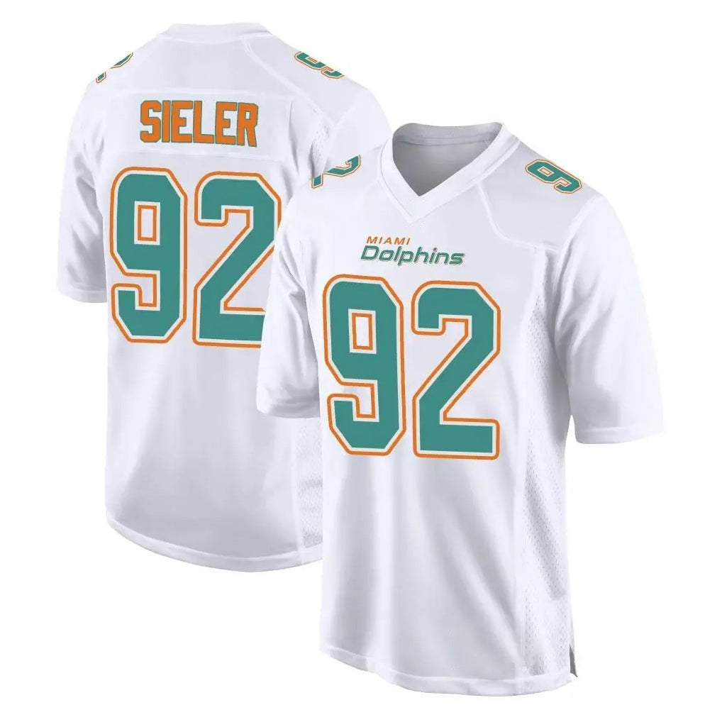 Jdoa M.Dolphins #92 Zach Sieler Player White Fashion Home Game Stitched Jerseys