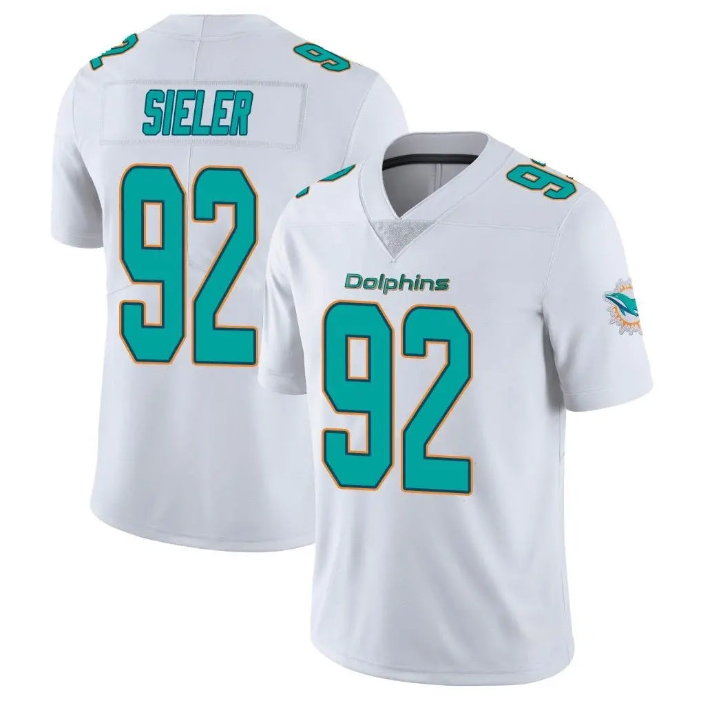 Jdoa M.Dolphins #92 Zach Sieler Player White Limited Vapor Untouchable Home Game Stitched Jerseys