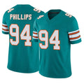 Jdoa M.Dolphins #94 Jordan Phillips Player Aqua Limited Alternate Vapor F.U.S.E. Home Game Stitched Jerseys