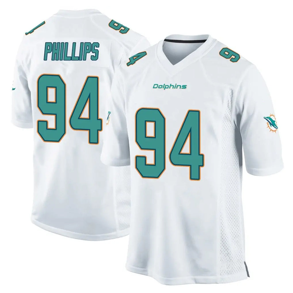 Jdoa M.Dolphins #94 Jordan Phillips Player White Home Game Stitched Jerseys