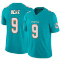 Jdoa M.Dolphins #9 Joshua Uche Player Aqua Limited Vapor F.U.S.E. Home Game Stitched Jerseys