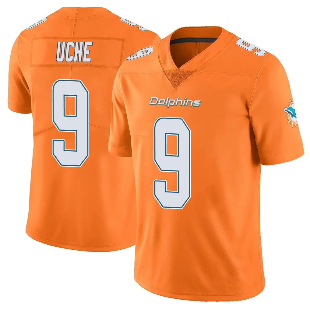 Jdoa M.Dolphins #9 Joshua Uche Player Orange Limited Home Game Stitched Jerseys