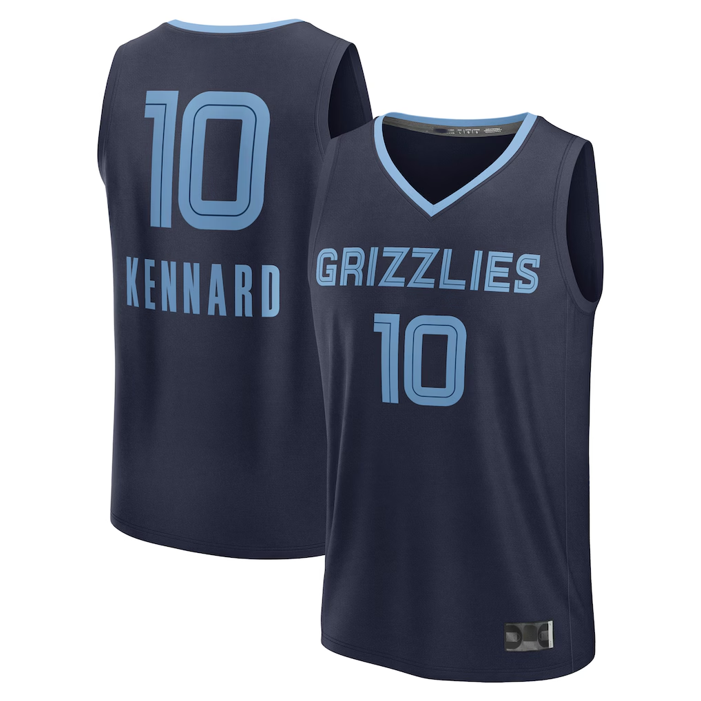 Jdoa M.Grizzlies #10 Luke Kennard Navy Fast Break Replica Player Stitched Jerseys- Icon Edition