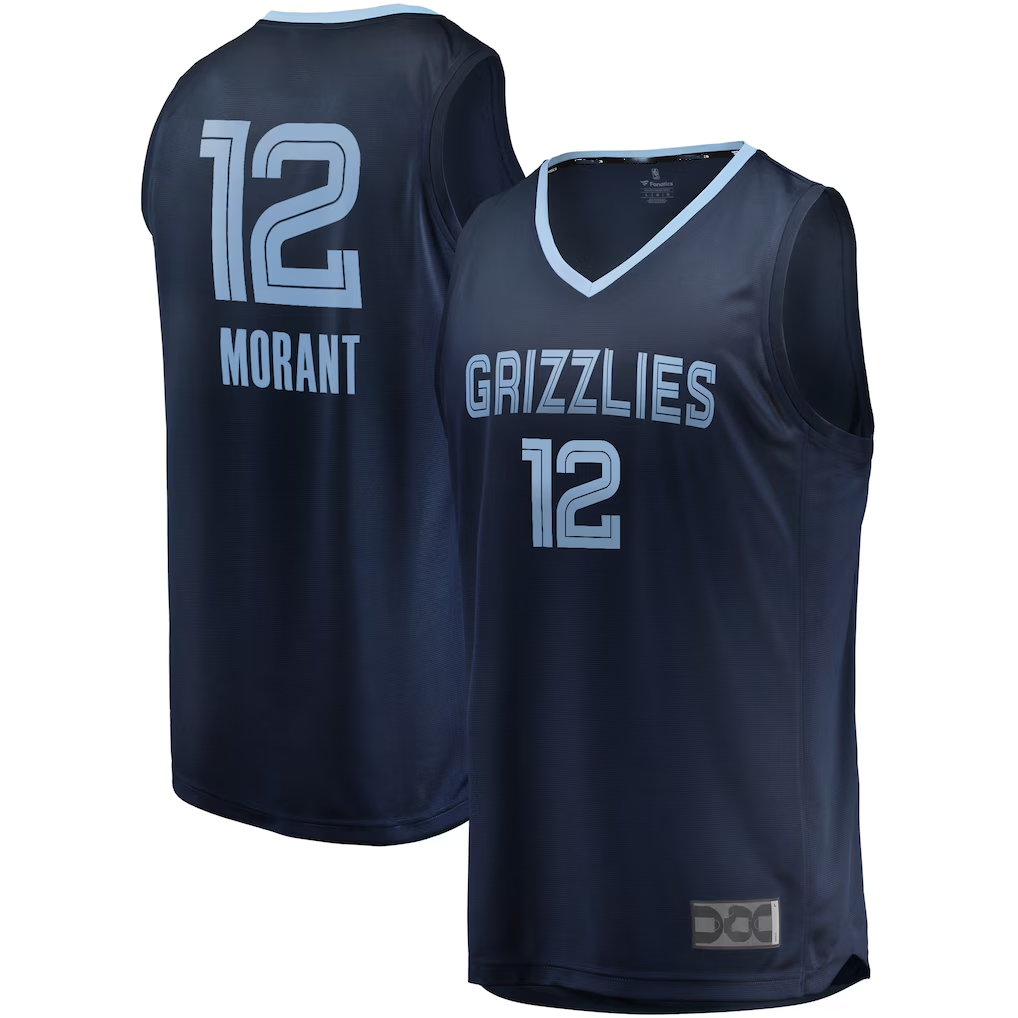 Jdoa M.Grizzlies #12 Ja Morant Navy Fast Break Replica Stitched Jerseys- Icon Edition
