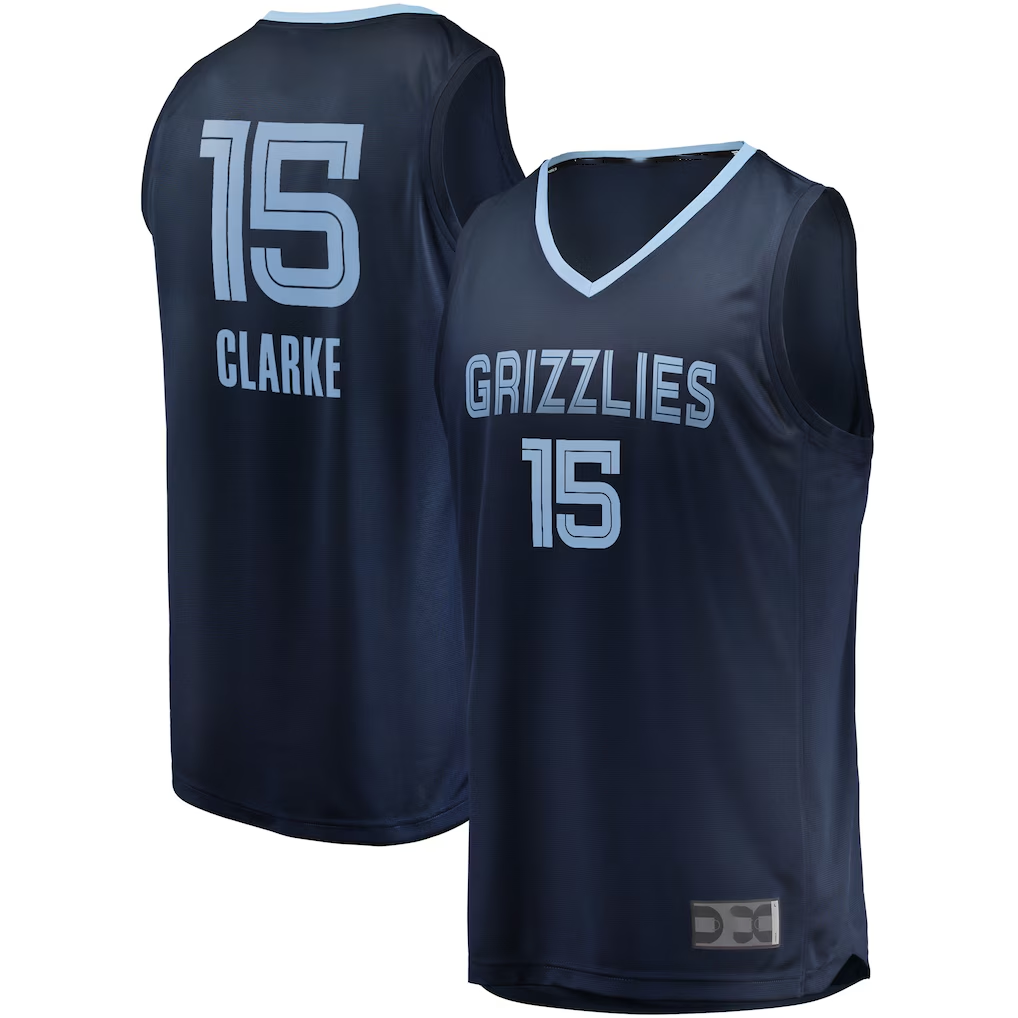 Jdoa M.Grizzlies #15 Brandon Clarke Navy Fast Break Replica Stitched Jerseys- Icon Edition