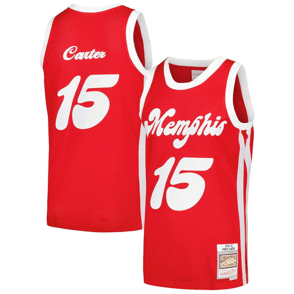 Jdoa M.Grizzlies #15 Vince Carter Mitchell & Ness Red 2015-2016 Hardwood Classics Swingman Stitched Jerseys