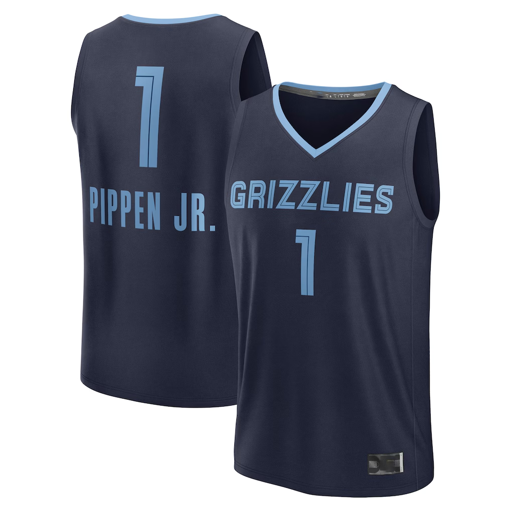 Jdoa M.Grizzlies #1 Scotty Pippen Jr. Navy Fast Break Replica Player Stitched Jerseys- Icon Edition