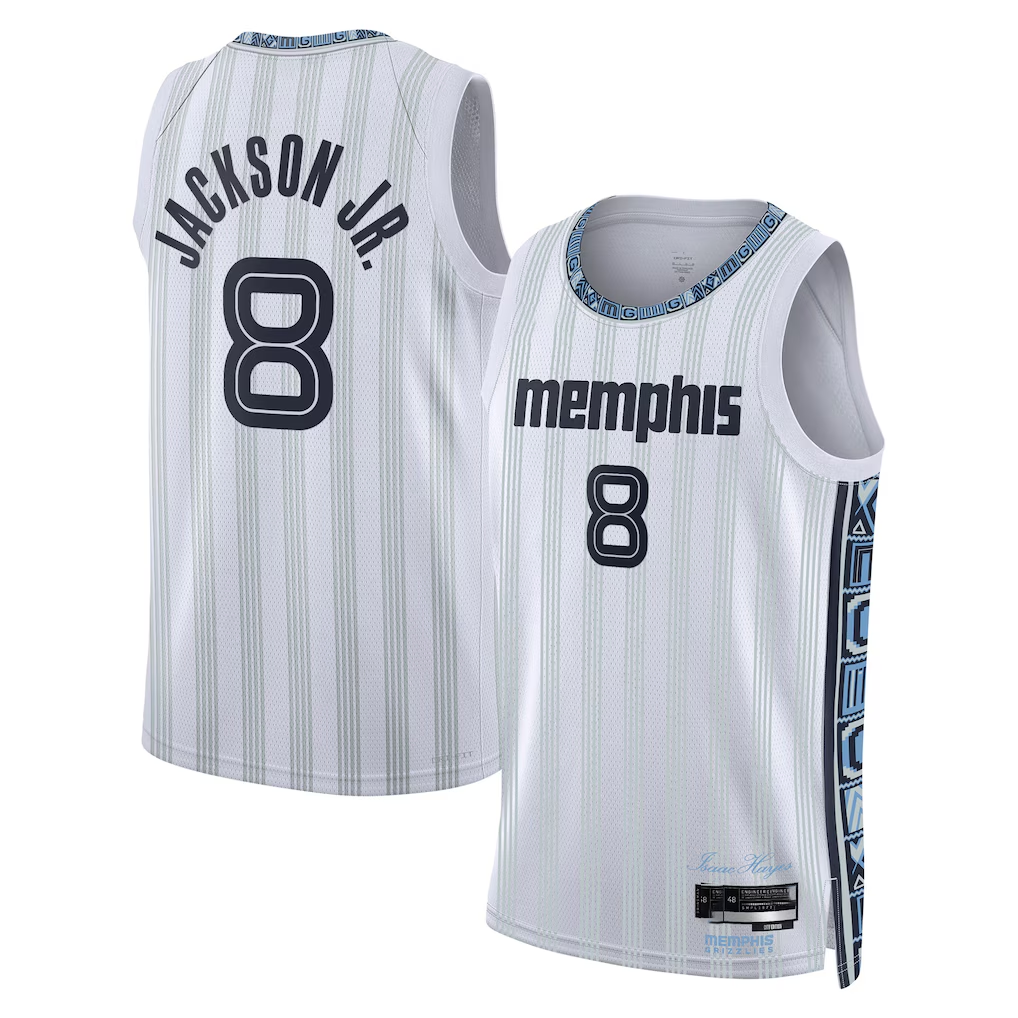 Jdoa M.Grizzlies #8 Jaren Jackson Jr. White 2025-2026 Swingman Stitched Jerseys- City Edition