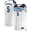 Jdoa M.Timberwolves #5 Anthony Edwards White Fast Break Replica Player Stitched Jerseys - Association Edition