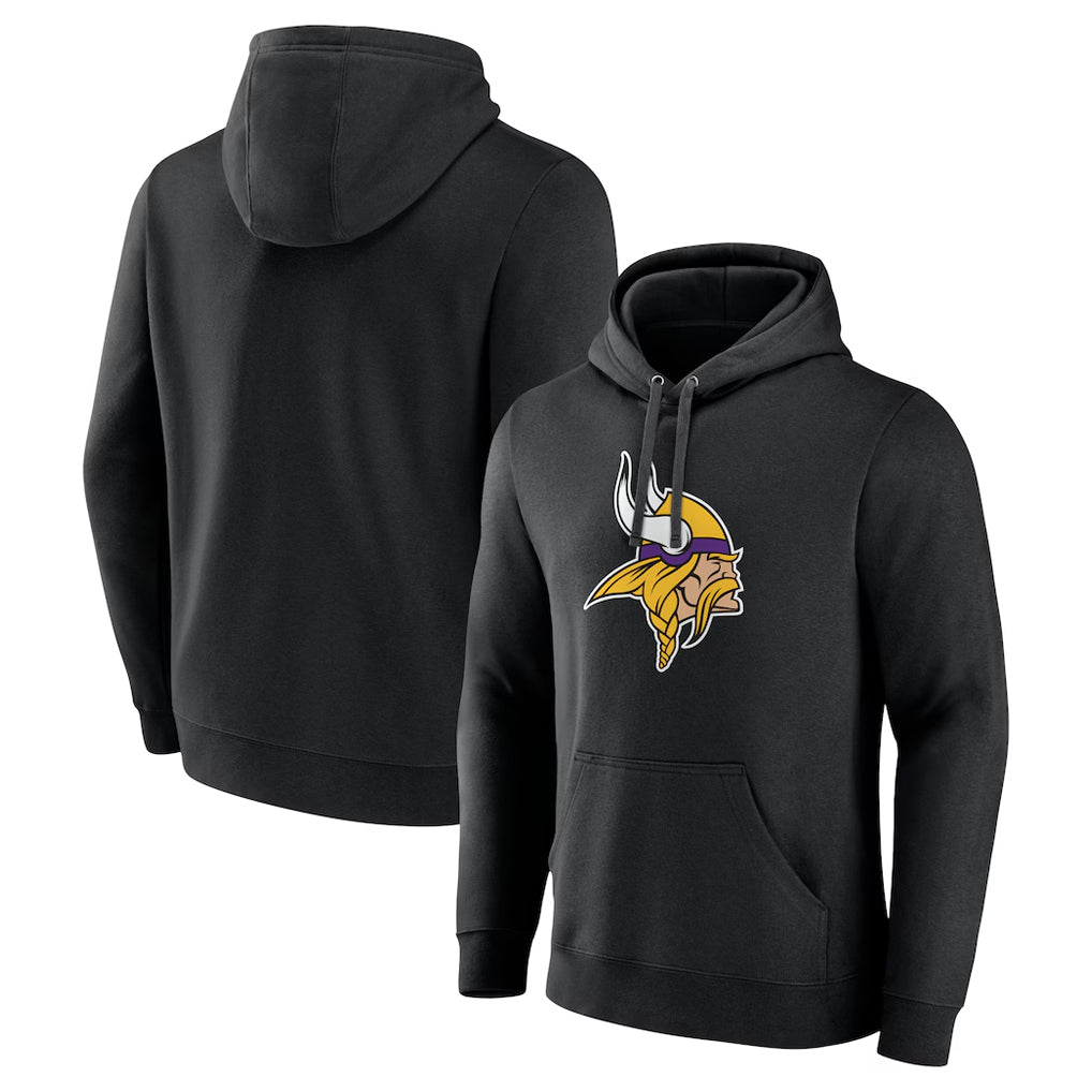Jdoa MN.Vikings Black LOGO Pullover Hoodies Limited Game Blank Player Stitched Jerseys