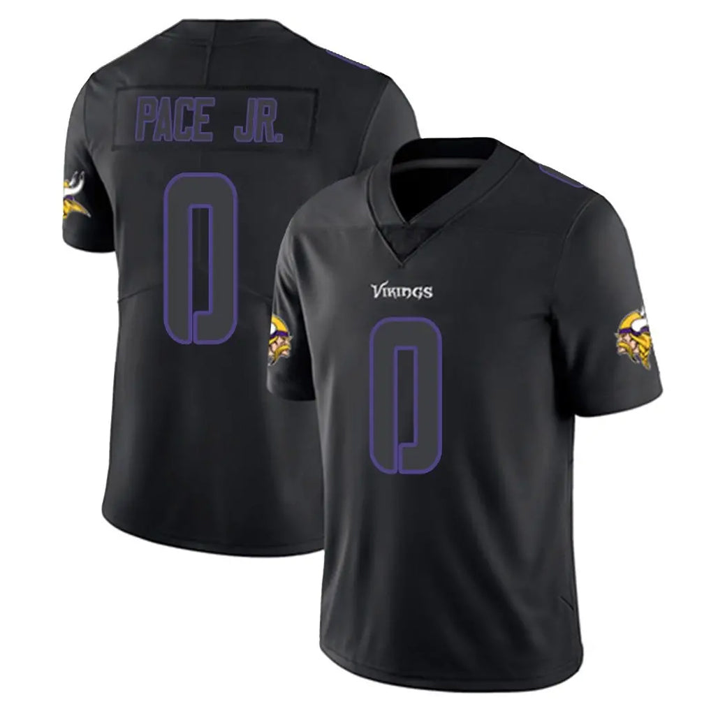 Jdoa MN.Vikings #0 Ivan Pace Jr. Player Black Impact LImited Home Game Stitched Jerseys