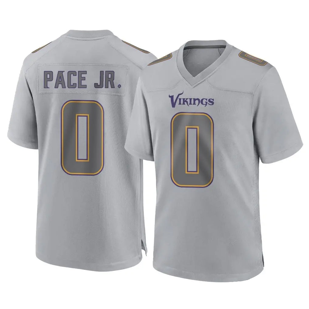 Jdoa MN.Vikings #0 Ivan Pace Jr. Player Gray Atmosphere Fashion Home Game Stitched Jerseys