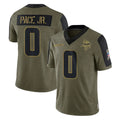 Jdoa MN.Vikings #0 Ivan Pace Jr. Player Olive Salute To Service Limited Game Stitched Jerseys