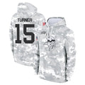 Jdoa MN.Vikings #15 Dallas Turner Player Arctic Camo Salute to Service Pullover Hoodies Limited Game Stitched Jerseys