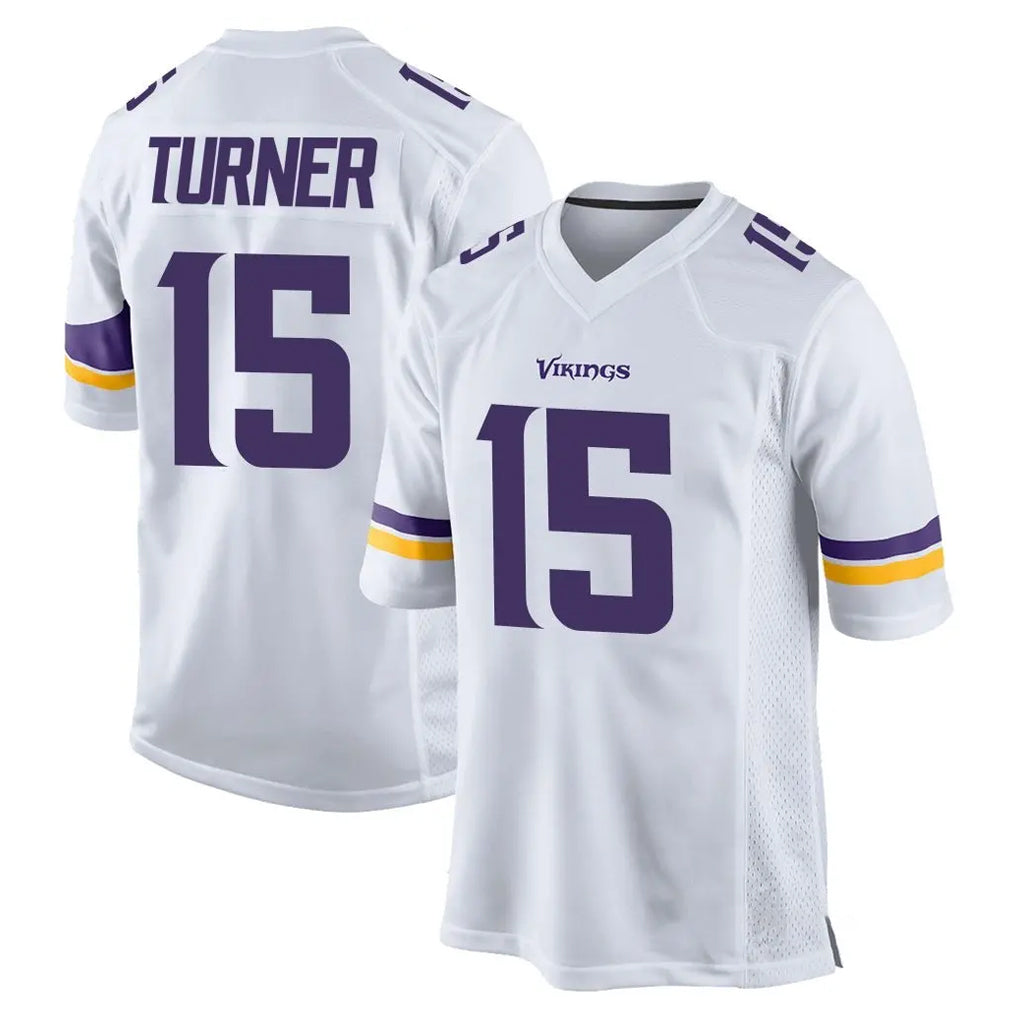 Jdoa MN.Vikings #15 Dallas Turner Player White Home Game Stitched Jerseys