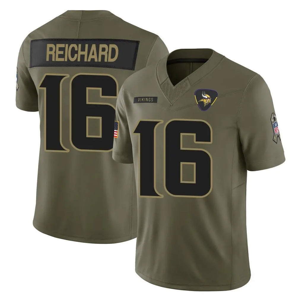Jdoa MN.Vikings #16 Will Reichard Player Olive 2025 Salute To Service Limited Game Stitched Jerseys