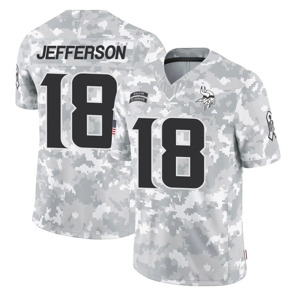 Jdoa MN.Vikings #18 Justin Jefferson Player Arctic Camo Salute To Service Limited Game Stitched Jerseys