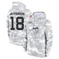Jdoa MN.Vikings #18 Justin Jefferson Player Arctic Camo Salute to Service Pullover Hoodies Limited Game Stitched Jerseys