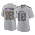 Jdoa MN.Vikings #18 Justin Jefferson Player Gray Atmosphere Fashion Home Game Stitched Jerseys