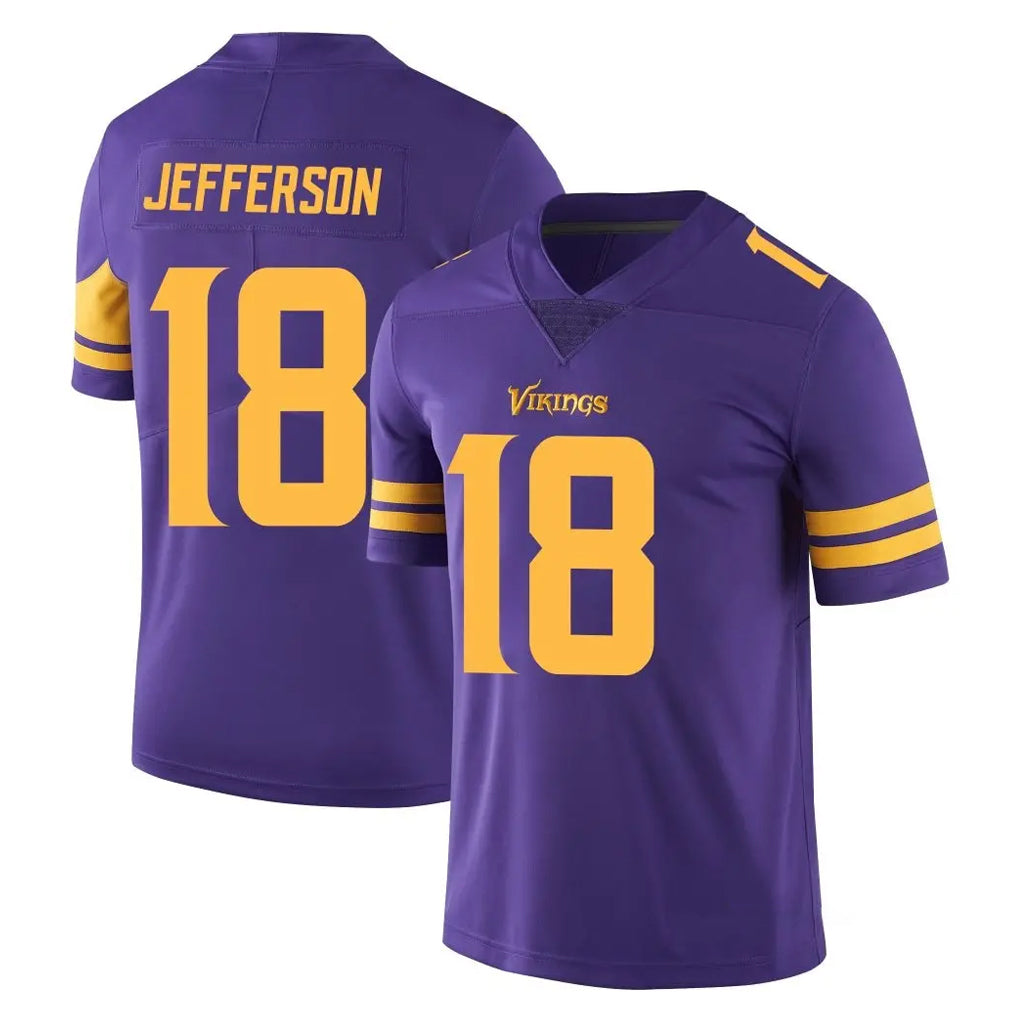 Jdoa MN.Vikings #18 Justin Jefferson Player Purple Limited Color Rush Home Game Stitched Jerseys
