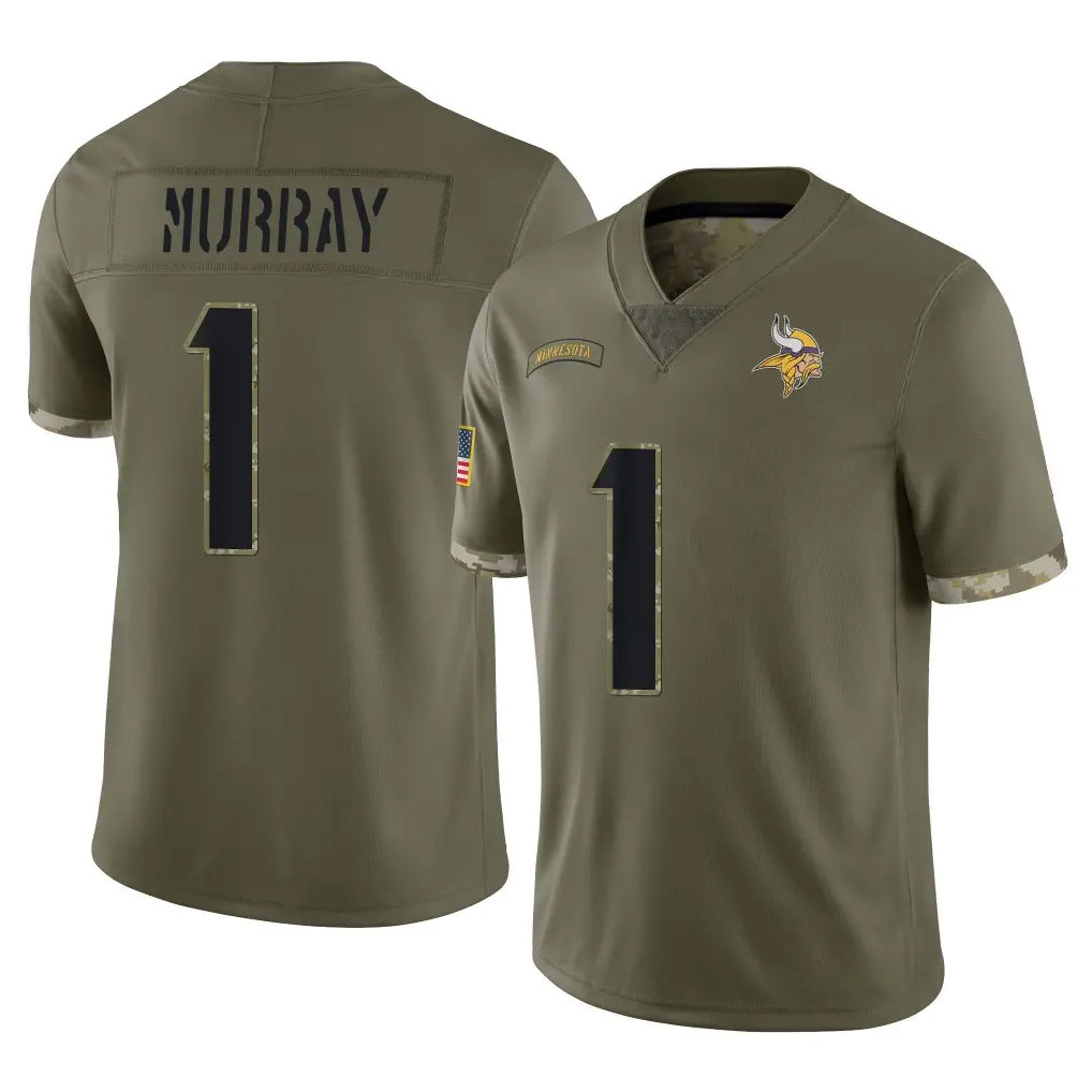 Jdoa MN.Vikings #1 Kyler Murray Player Olive Salute To Service Limited Stitched Jerseys