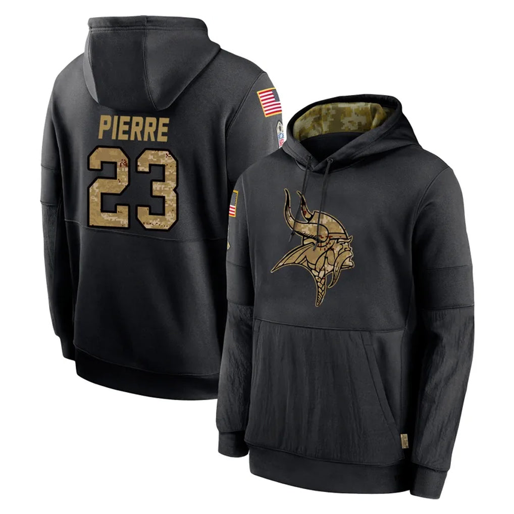 Jdoa MN.Vikings #23 James Pierre Player Black Salute to Service Hoodies Limited Game Stitched Jerseys