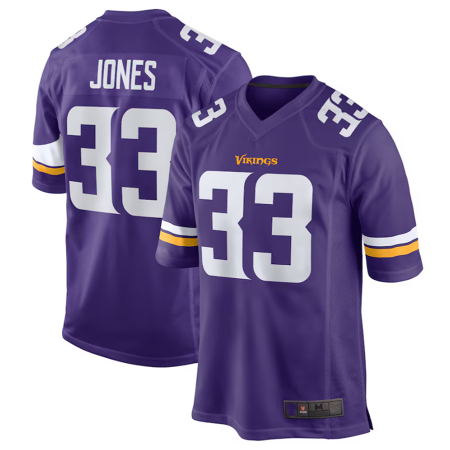 Jdoa MN.Vikings #33 Aaron Jones Purple Game Player Jersey Stitched American Stitched Jerseys