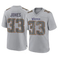 Jdoa MN.Vikings #33 Aaron Jones Sr. Player Gray Atmosphere Fashion Home Game Stitched Jerseys