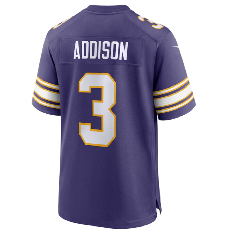 Jdoa MN.Vikings #3 Jordan Addison Purple Classic Player Game Jersey American Stitched Jersey