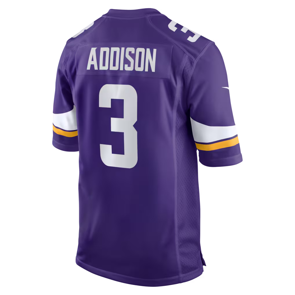Jdoa MN.Vikings #3 Jordan Addison Purple Game Stitched Jerseys