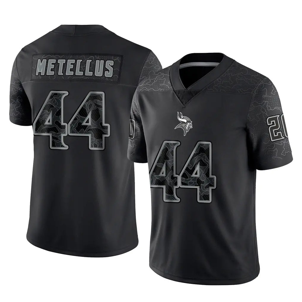 Jdoa MN.Vikings #44 Josh Metellus Player Black Reflective LImited Home Game Stitched Jerseys