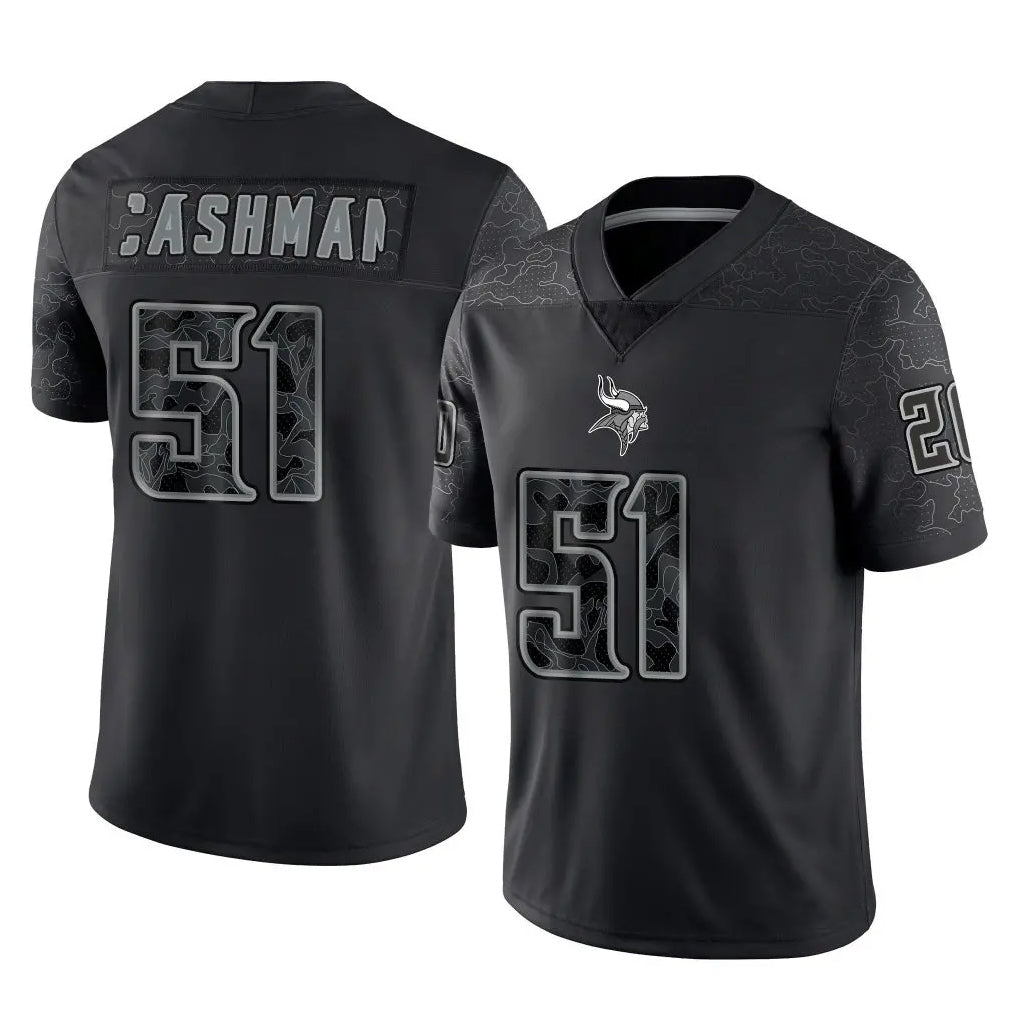 Jdoa MN.Vikings #51 Blake Cashman Player Black Reflective LImited Home Game Stitched Jerseys