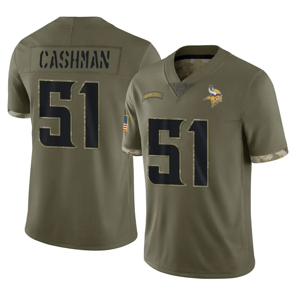 Jdoa MN.Vikings #51 Blake Cashman Player Olive Salute To Service Limited Stitched Jerseys