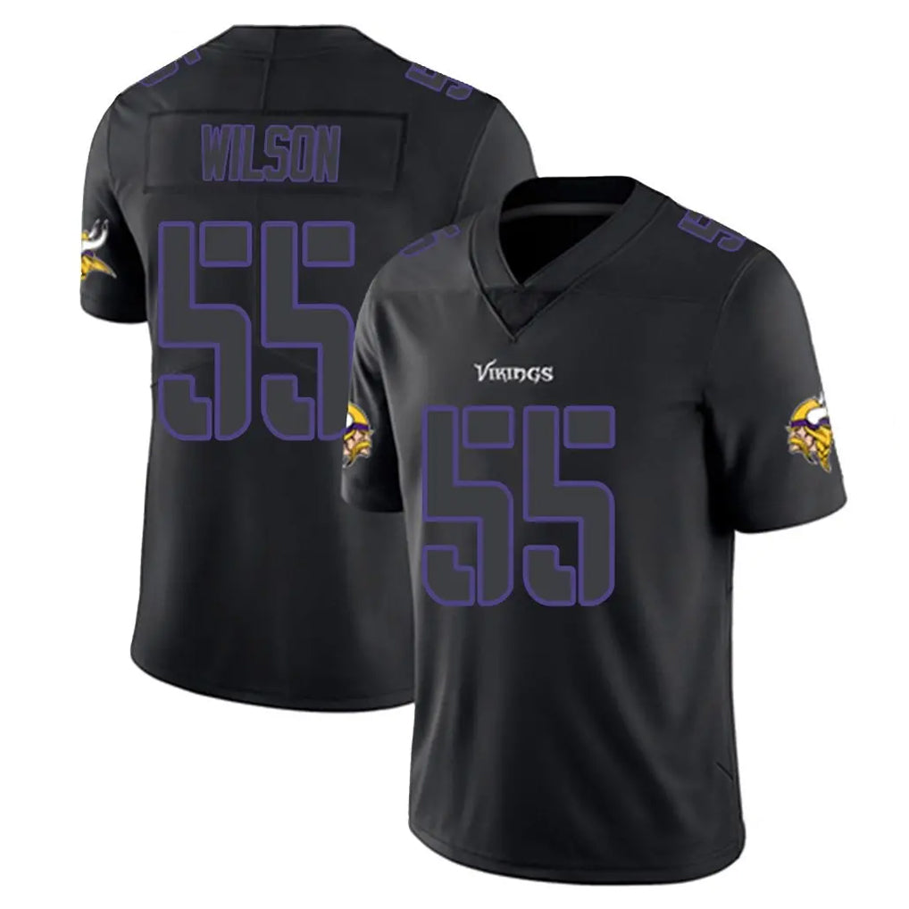 Jdoa MN.Vikings #55 Eric Wilson Player Black Impact LImited Home Game Stitched Jerseys