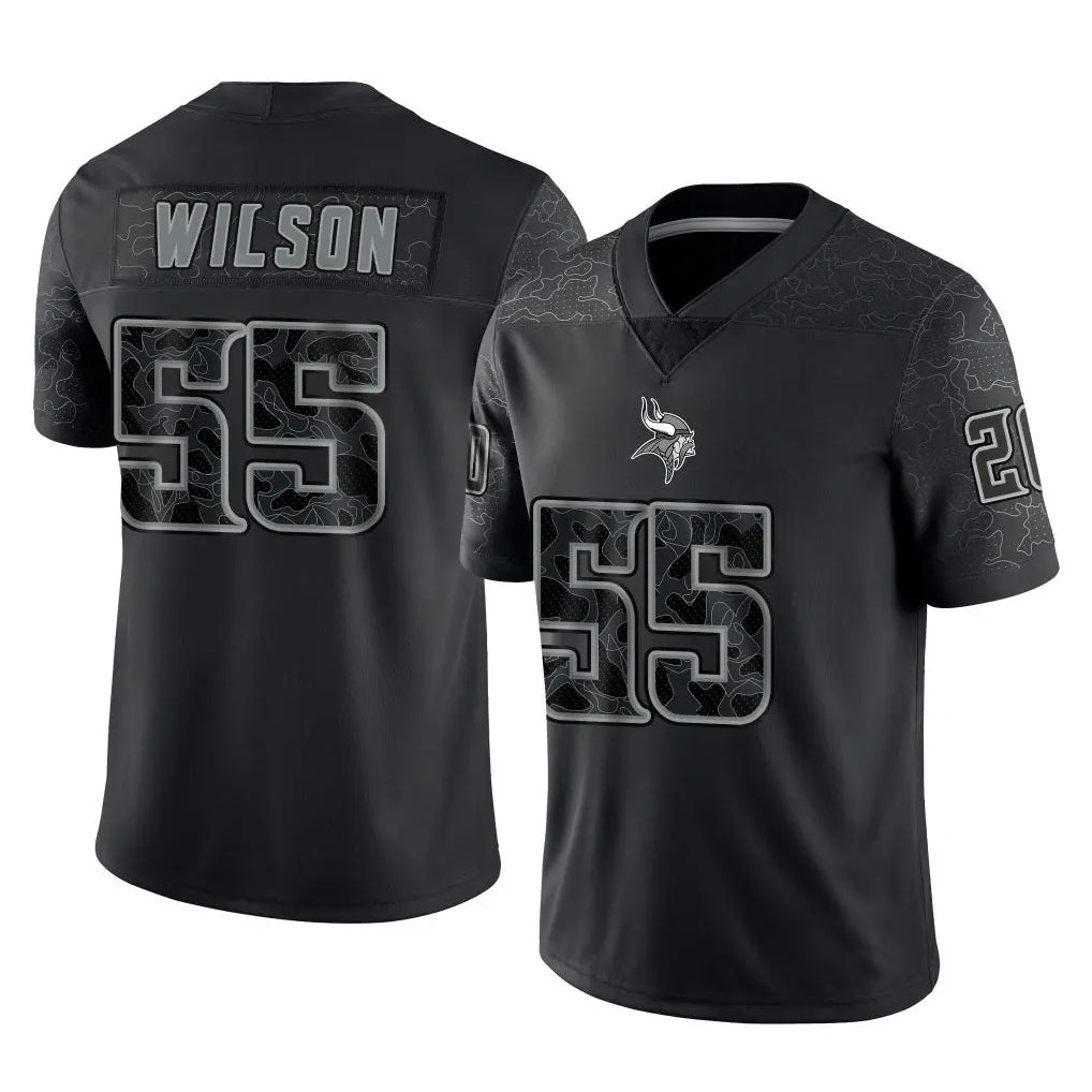 Jdoa MN.Vikings #55 Eric Wilson Player Black Reflective LImited Home Game Stitched Jerseys