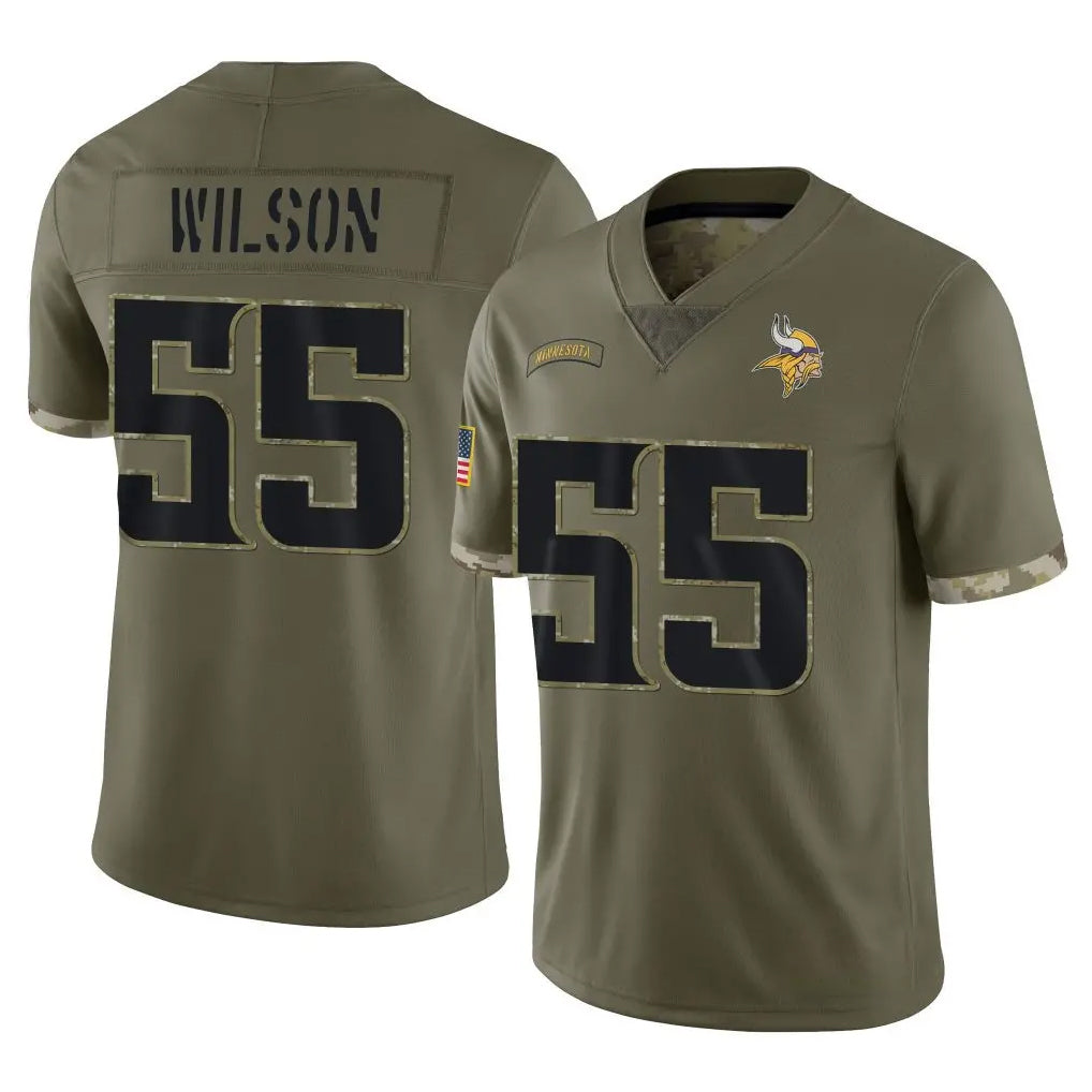 Jdoa MN.Vikings #55 Eric Wilson Player Olive Salute To Service Limited Stitched Jerseys
