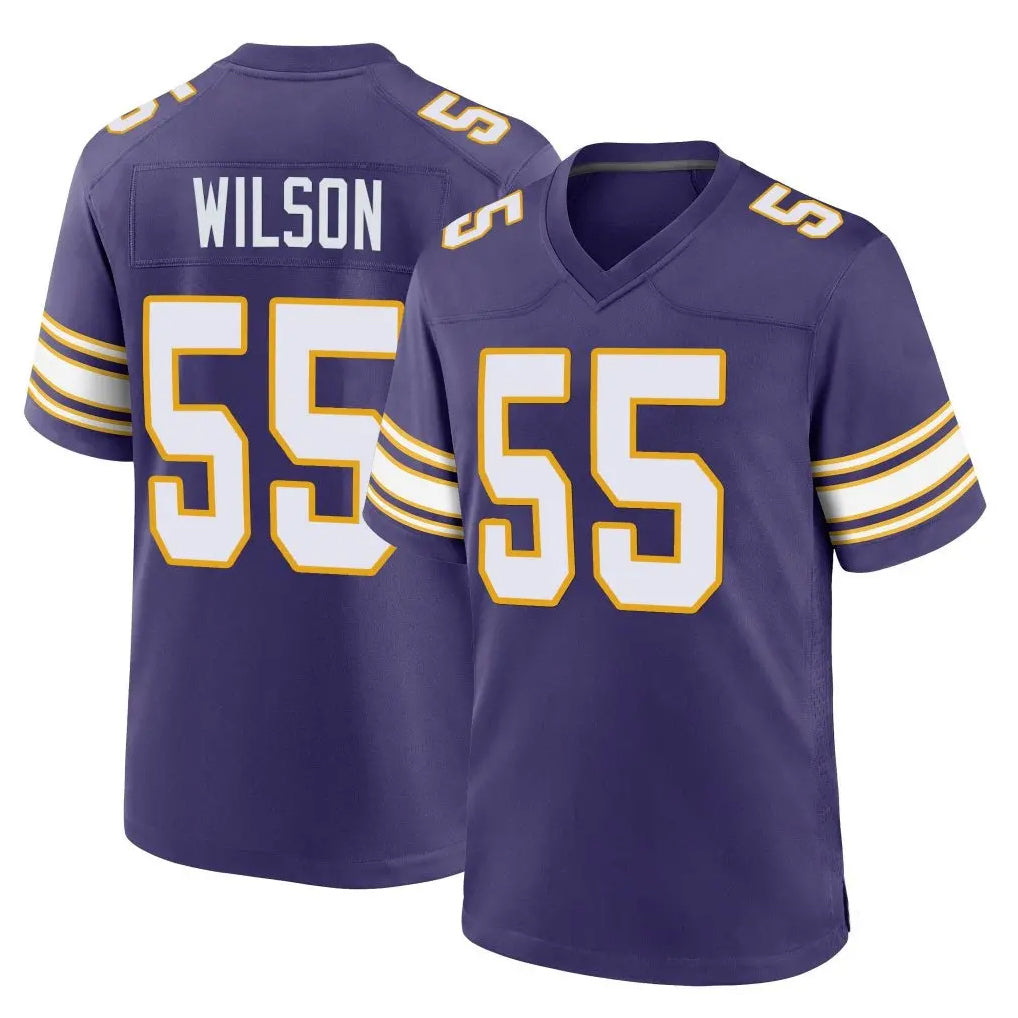 Jdoa MN.Vikings #55 Eric Wilson Player Purple Classic Home Game Stitched Jerseys