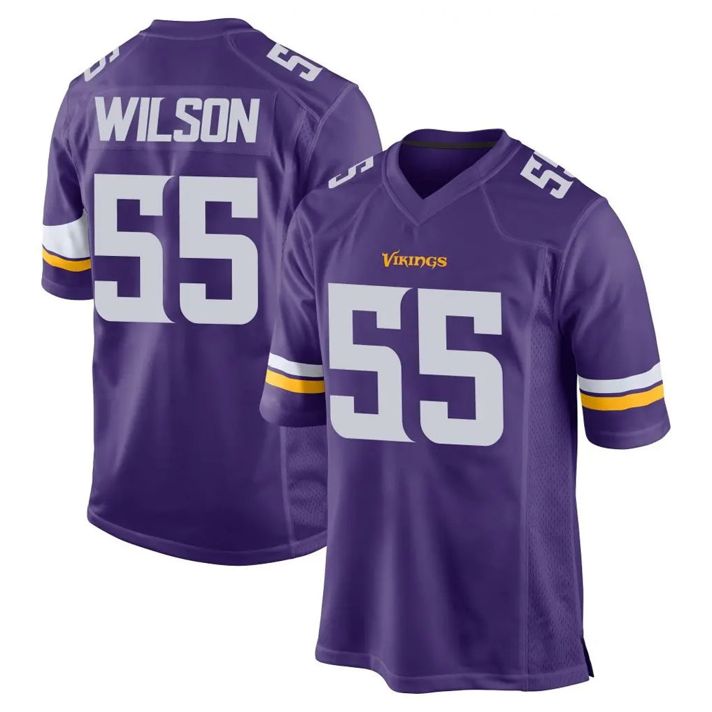 Jdoa MN.Vikings #55 Eric Wilson Player Purple Home Game Stitched Jerseys